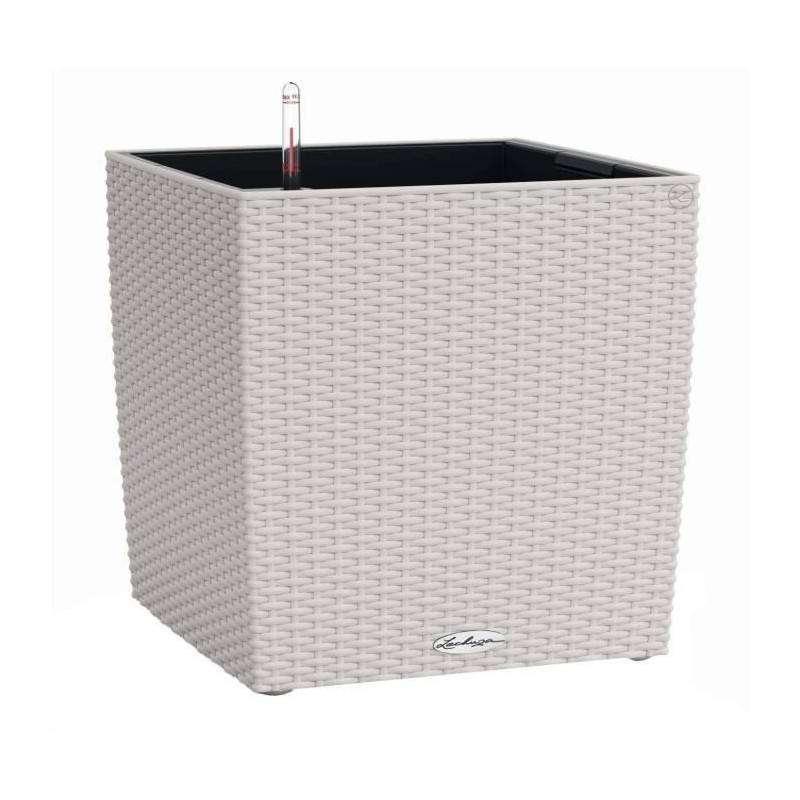 Lechuza - Pot De Fleur Lechuza Cube Cottage 50 - Kit Complet, Gris Clair - Image 1
