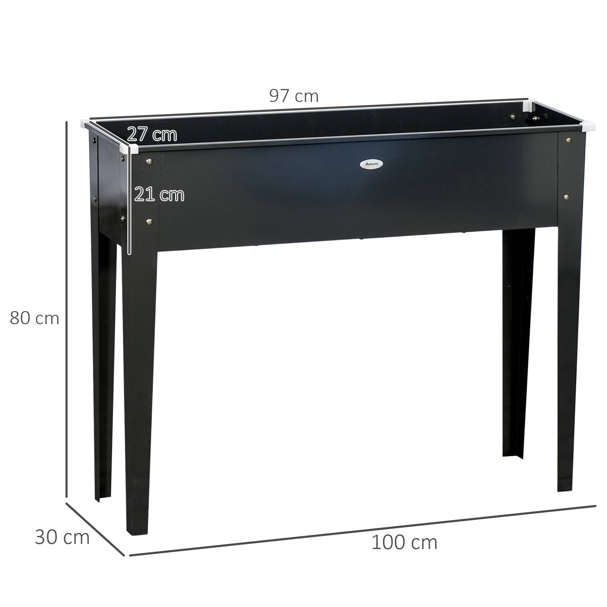 Outsunny Mini Serre Potager Sur Pieds Avec Roues Et Bâche PVC – Jardinière Surélevée 100 X 45 X 152 Cm, Porte Zippée, Drainage, Noir