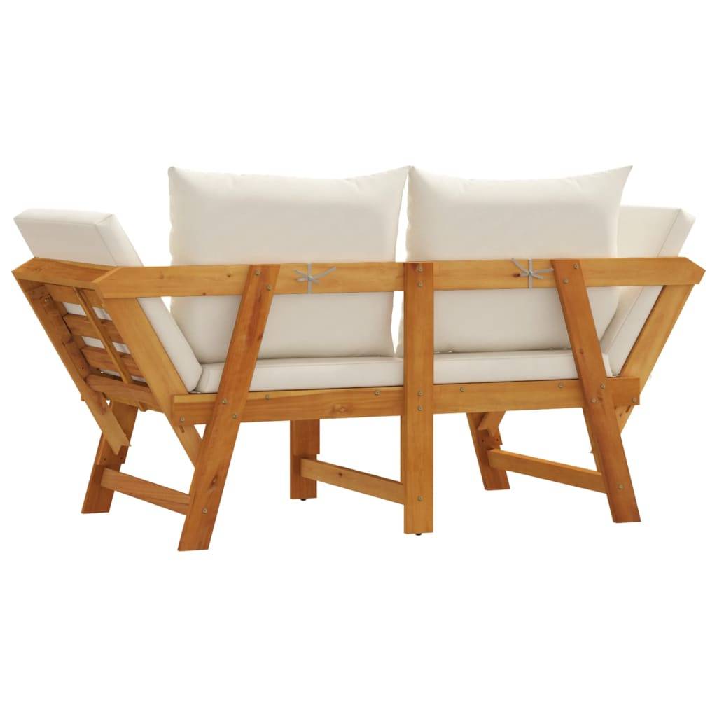PANGIVO - Banc de jardin bois d'acacia naturel et blanc crème 205 x 74 x 66 cm - PANGIVO - Image 7