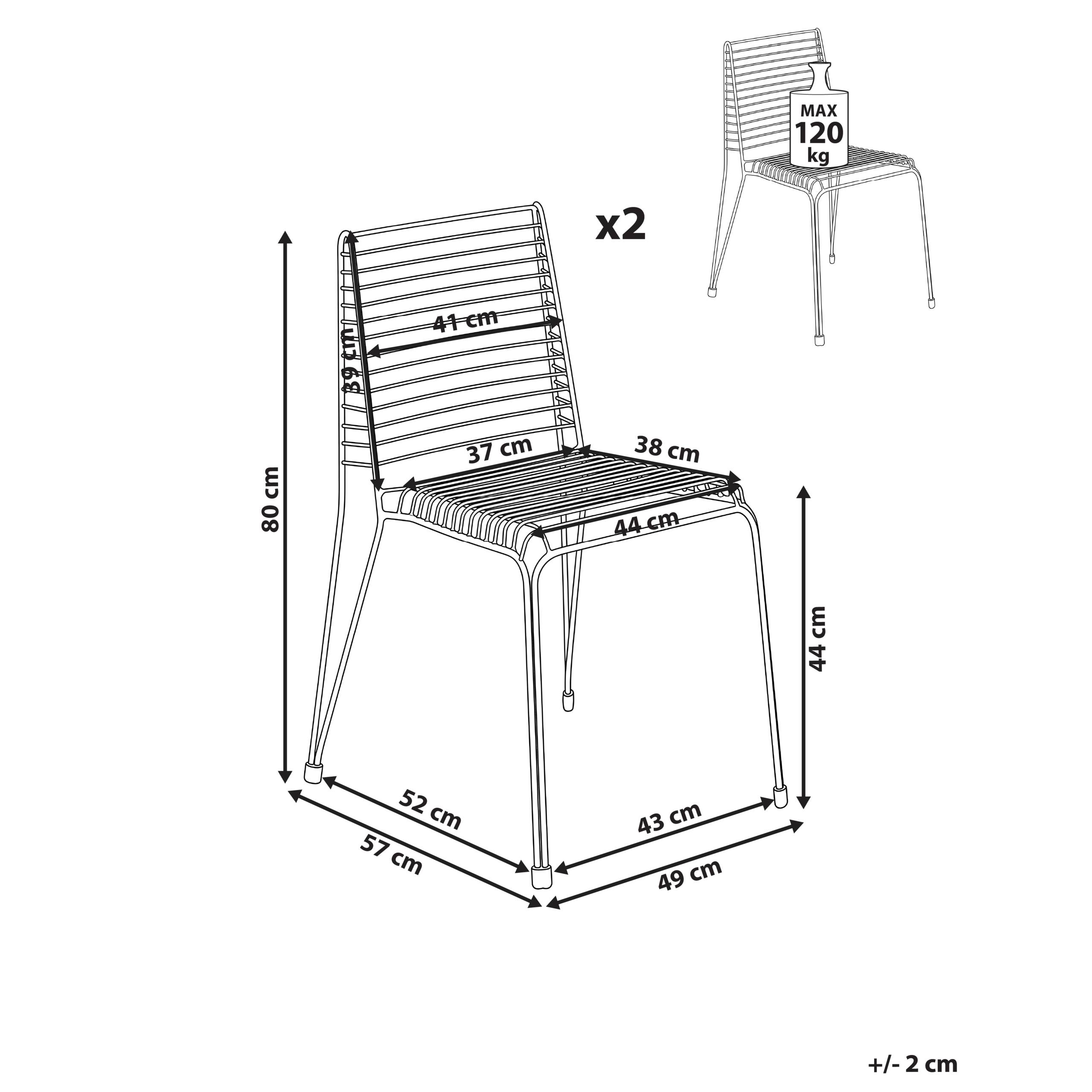 Beliani - Chaise de jardin Acier Blanc CHIEVE - Beliani - Image 2