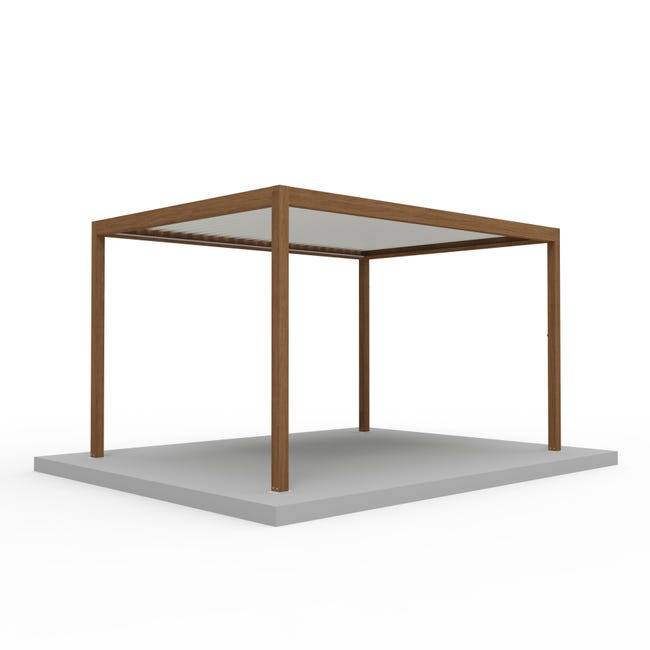 Pergola Bioclimatique Autoportante Motorisée Éclairée Aluminium 4x3 Aspect Bois SV ORIAL France - Image 6