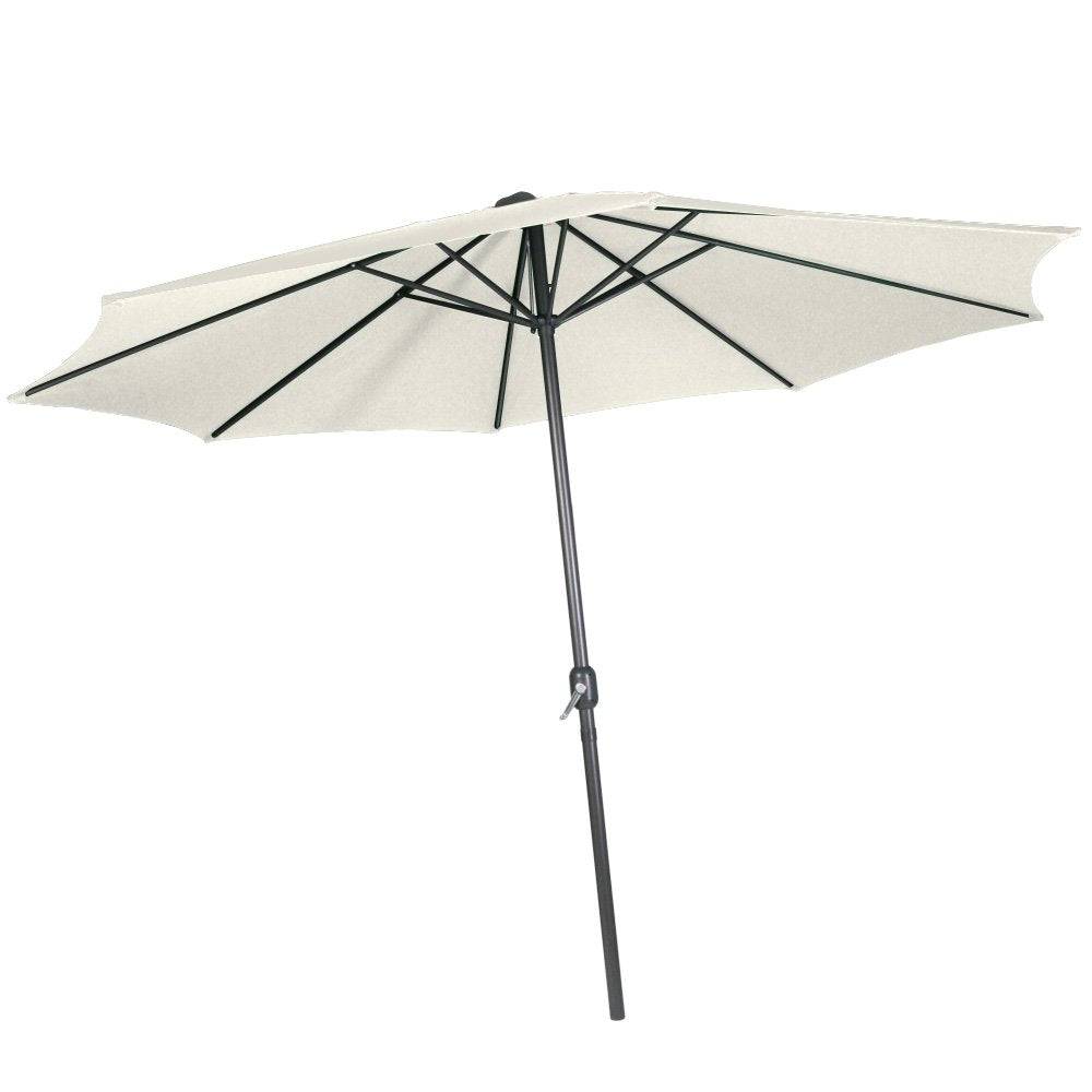 Helloshop26 - Parasol de jardin diamètre 2,5 m avec manivelle abri meuble jardin beige - Image 2