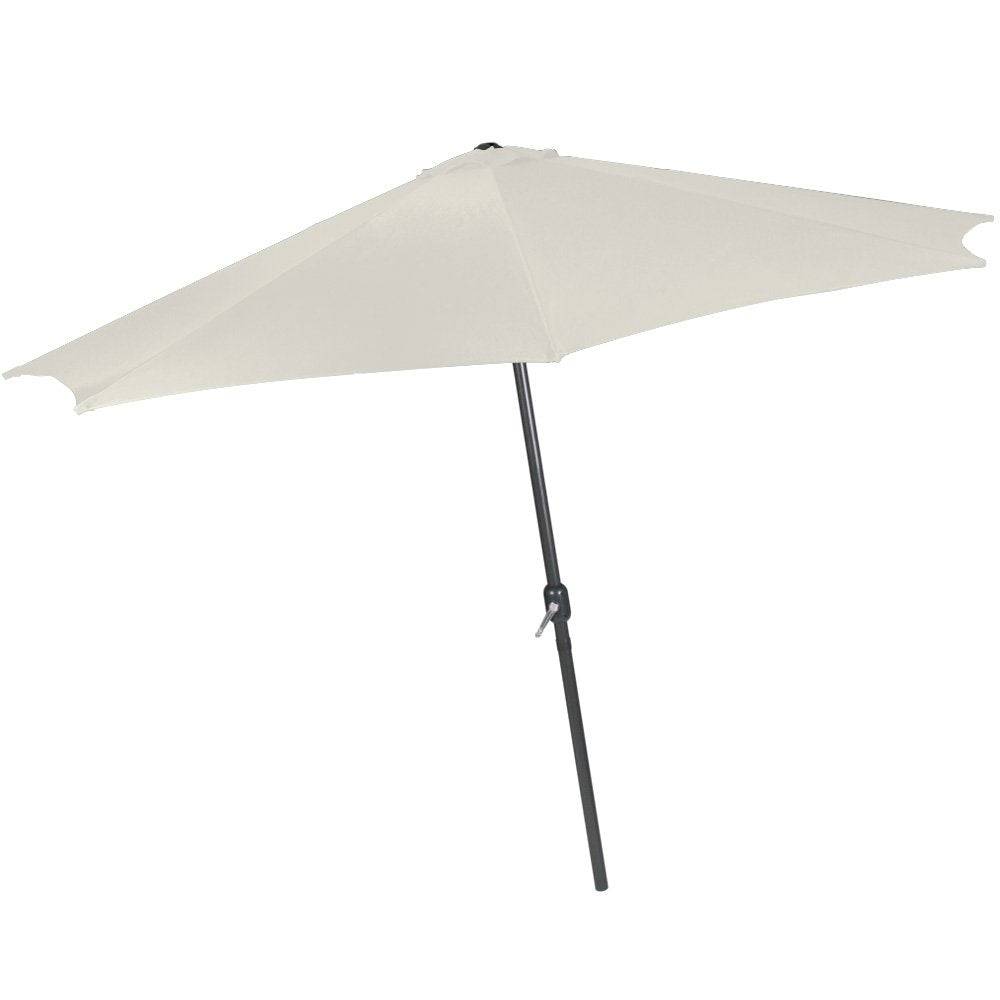 Helloshop26 - Parasol de jardin diamètre 2,5 m avec manivelle abri meuble jardin beige - Image 3