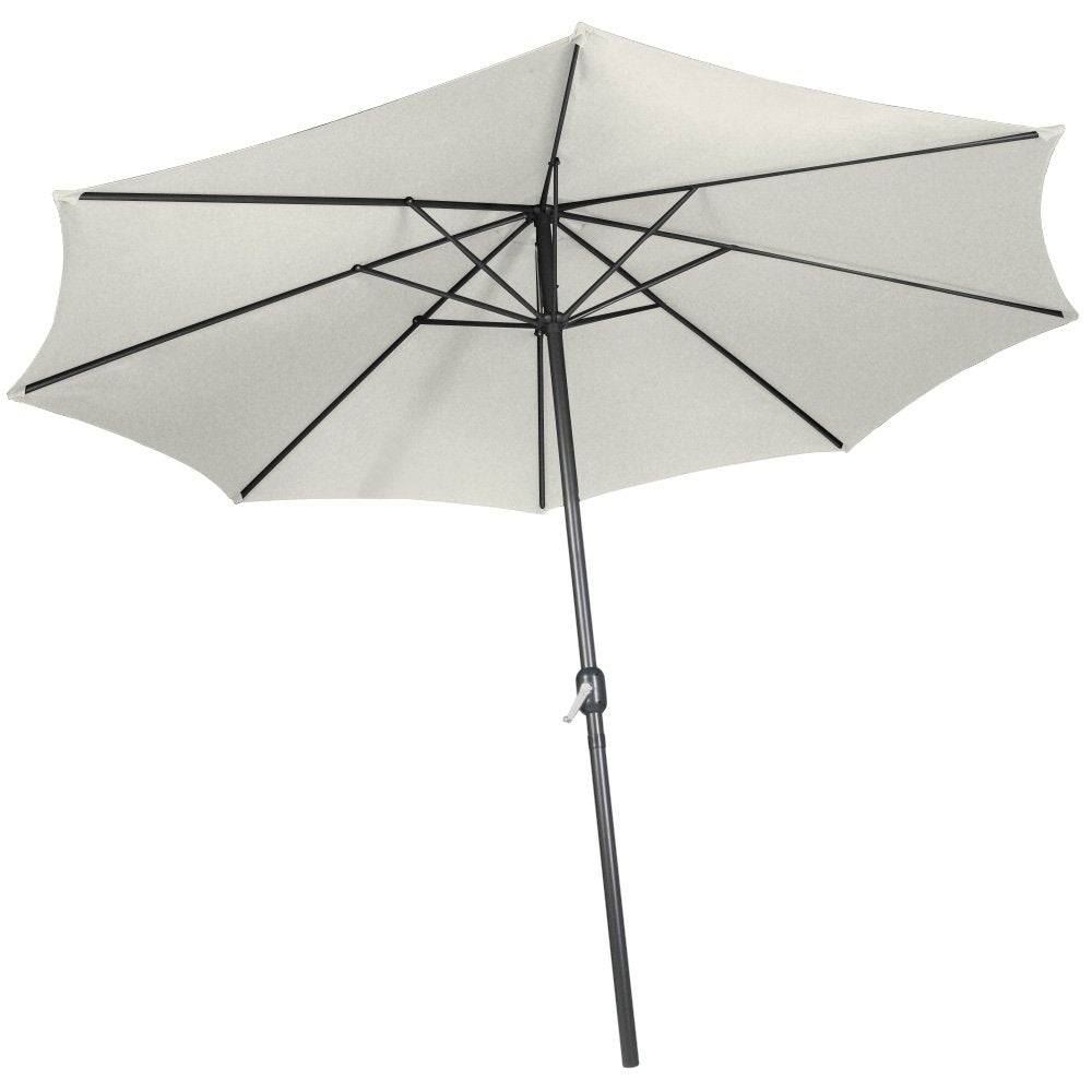 Helloshop26 - Parasol de jardin diamètre 2,5 m avec manivelle abri meuble jardin beige - Image 1