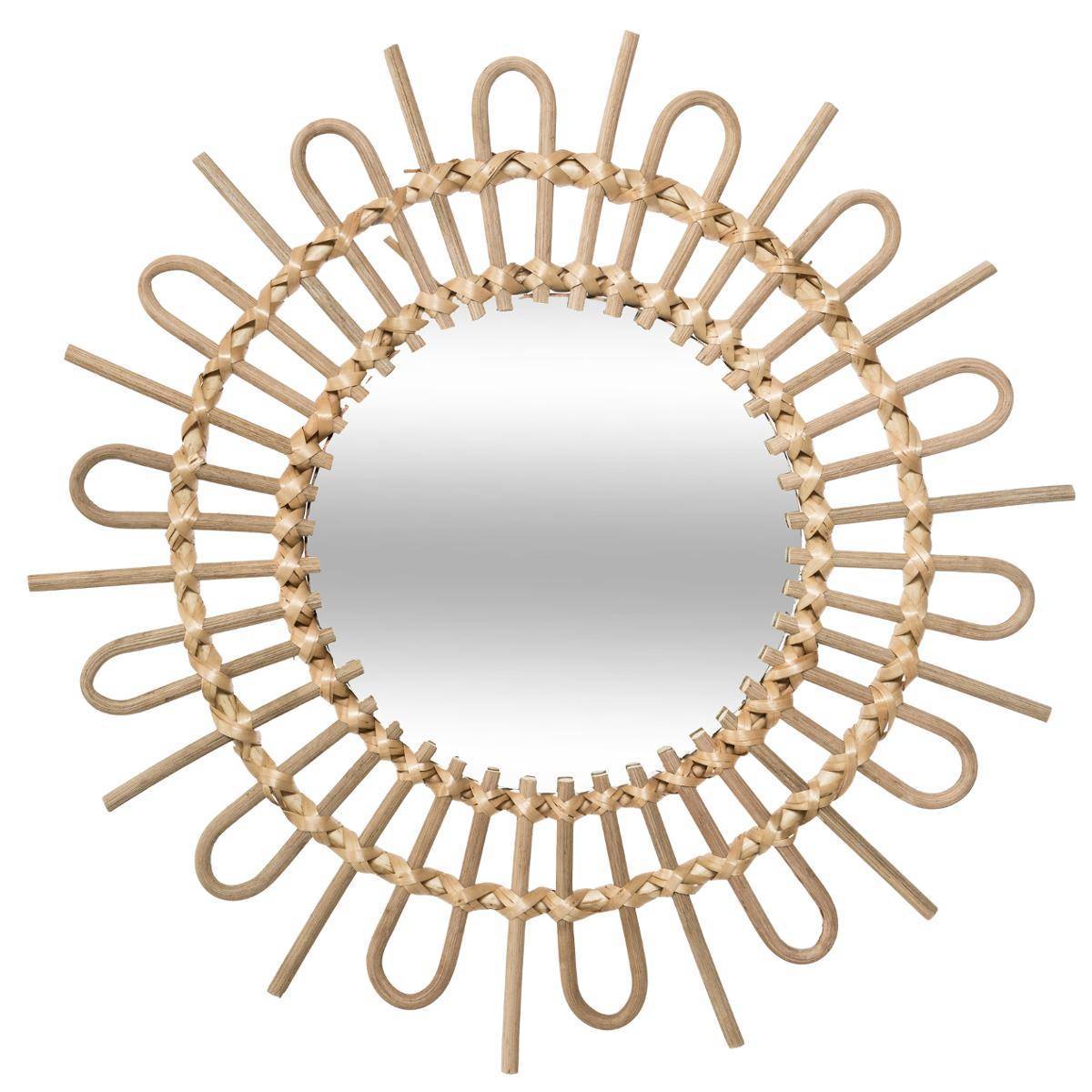 Atmosphera - Miroir "Soleil" rotin D50cm - Atmosphera Créateur d'intérieur - Image 1