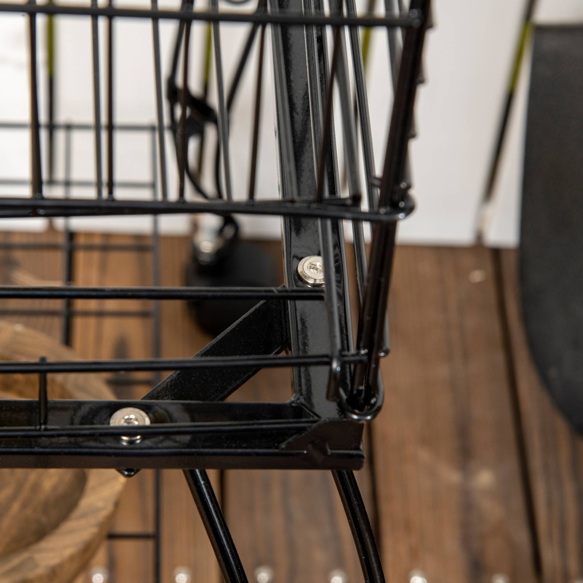Cage pour oiseaux et canaris, volière avec roues en métal noir, 51x51x153 cm - Image 9