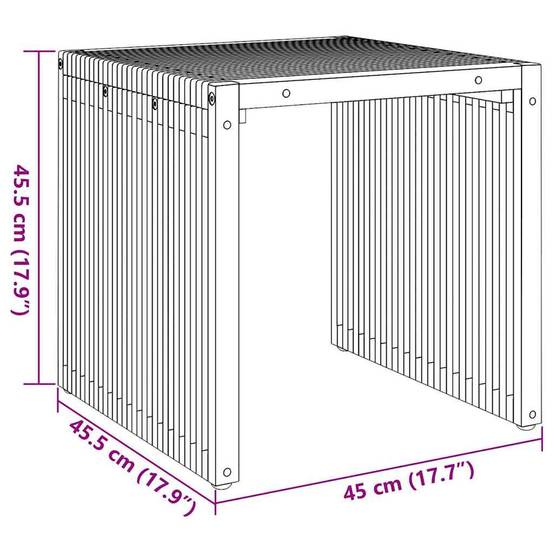 Table d'appoint de jardin Bois de Teck Marron 45 x 42,5 x 45 cm - PANGIVO - Image 9