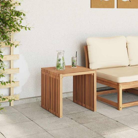 Table d'appoint de jardin Bois de Teck Marron 45 x 42,5 x 45 cm - PANGIVO - Image 4