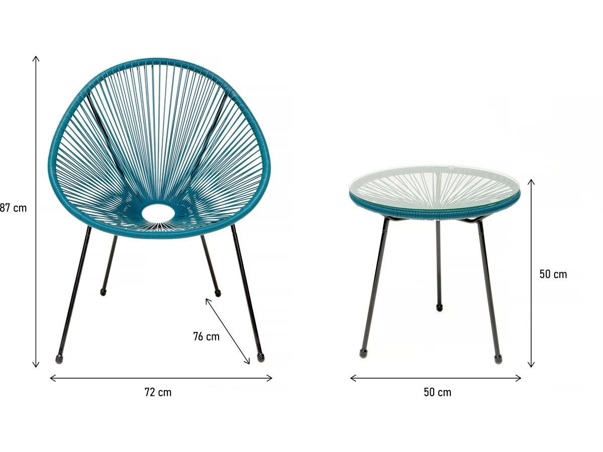 Ensemble De Jardin Acapulco  "liana" - 2 Places - Bleu Foncé -habitat Et Jardin - Image 3