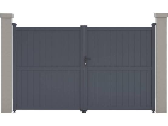 Portail Aluminium "maurice" - 299.5 X 180.9 Cm - Gris -habitat Et Jardin