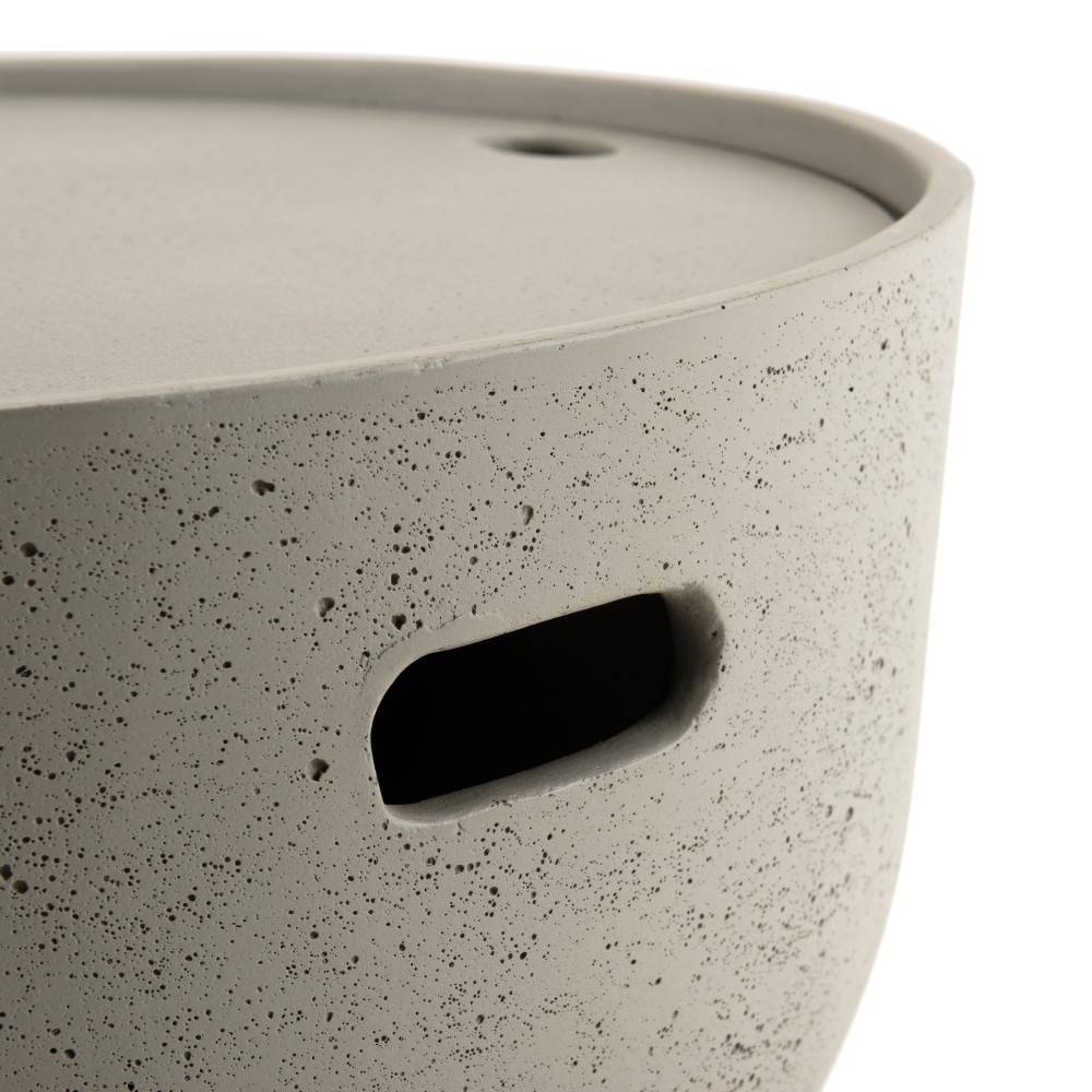 Macabane - HECTOR - Table basse de jardin ronde 58x58 cm béton gris - Image 4