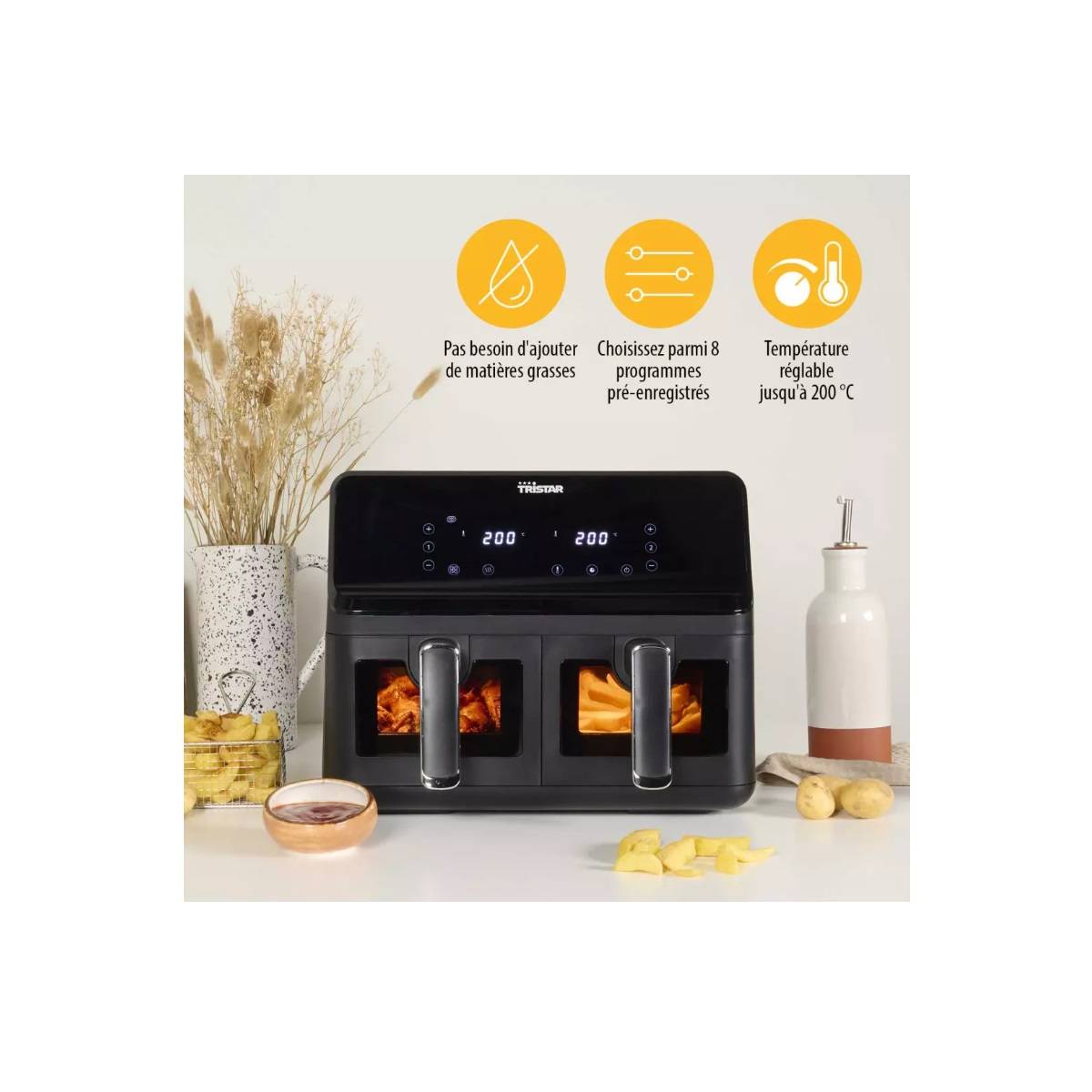 Friteuse sans huile 8l 2700w noir FR-9040 Tristar - Image 2