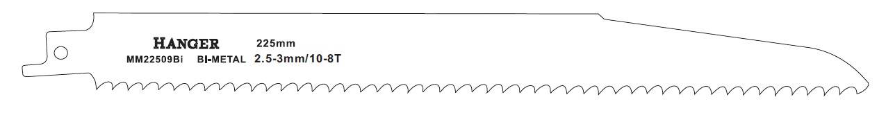 Lames de scie sabre MM22509Bi L 225mm pour métal - HANGER - 150310