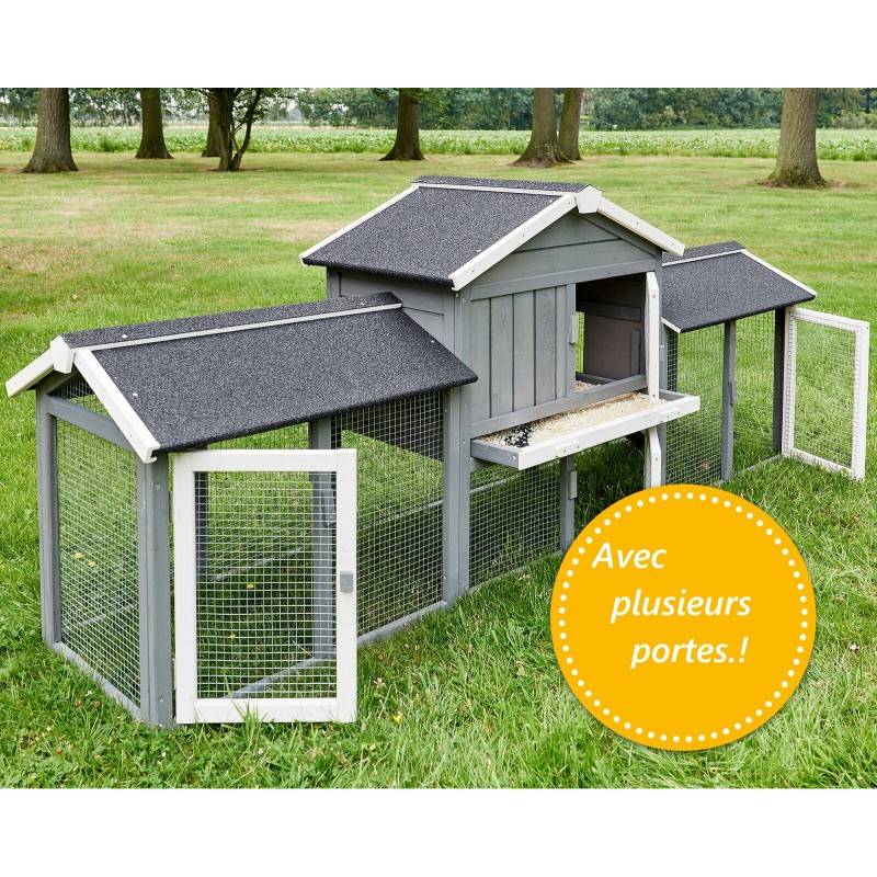 Cage Clapier Enclos lapin Extérieur en bois  Haute Qualité pour lapins petits animaux- Modèle : 085 Don Camillo 69x54x85,5cm - Image 4