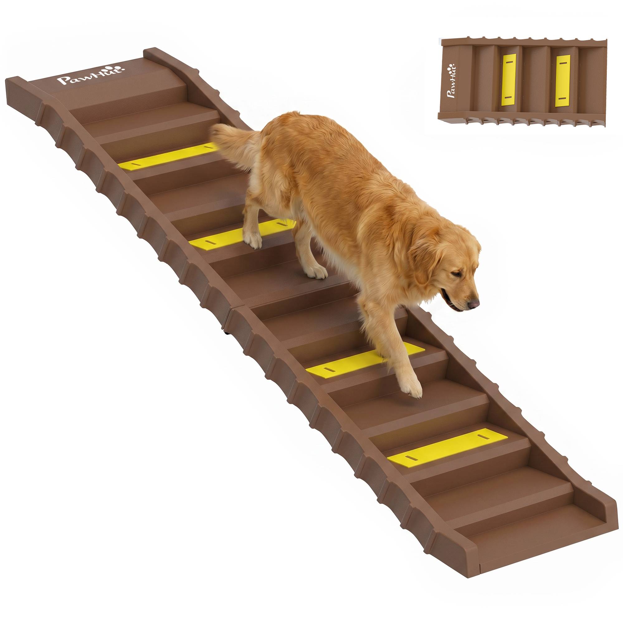Sans Marque - Rampe auto pliable, 10 marches, chien moyen -68kg, 154x40cm - Image 1