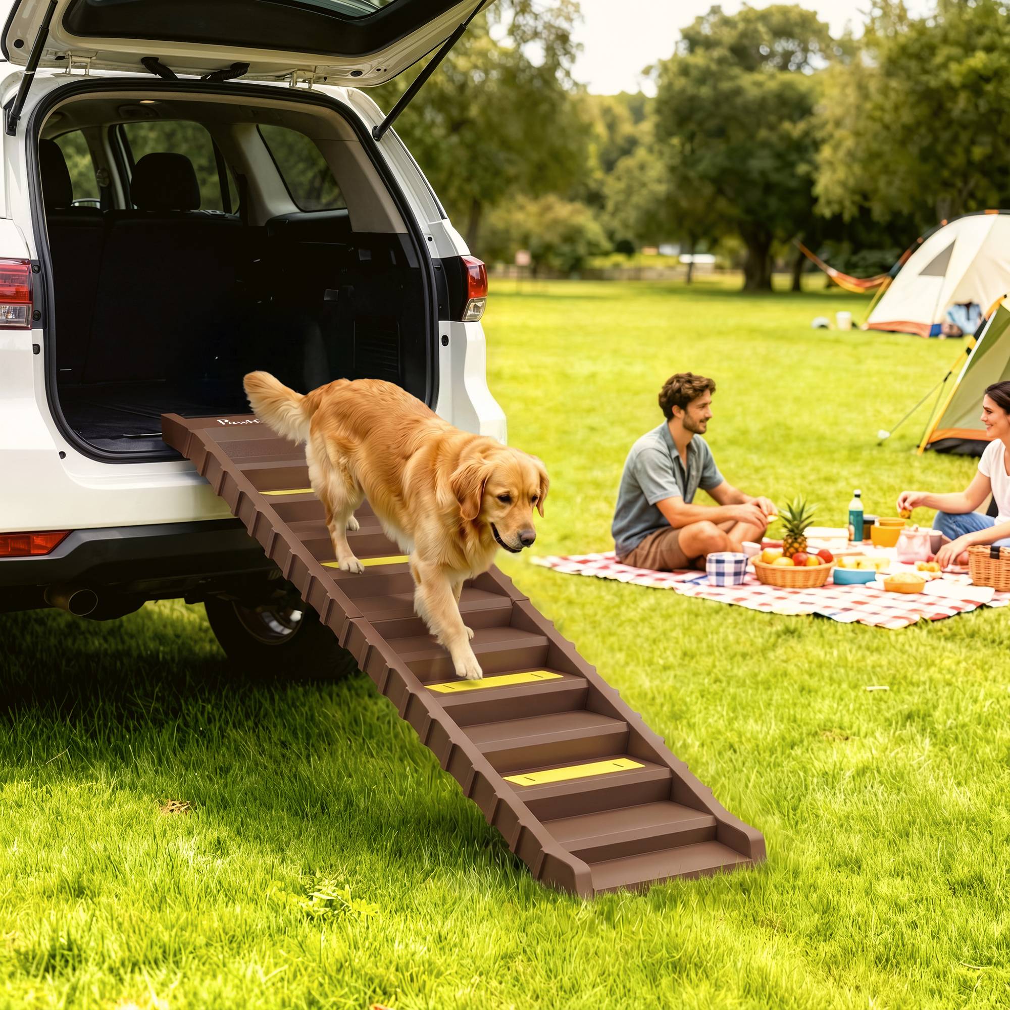 Sans Marque - Rampe auto pliable, 10 marches, chien moyen -68kg, 154x40cm - Image 3