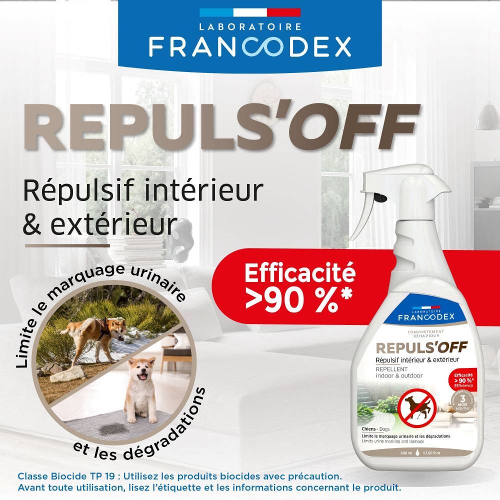 Francodex - Répulsif Intérieur et Extérieur 500 ml pour chien - Image 4