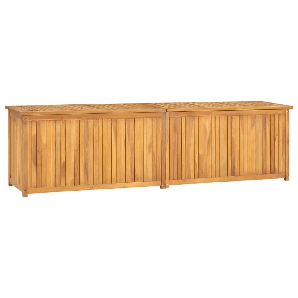Boîte coffre de jardin 200 x 50 x 55 cm bois massif de teck - Image 1