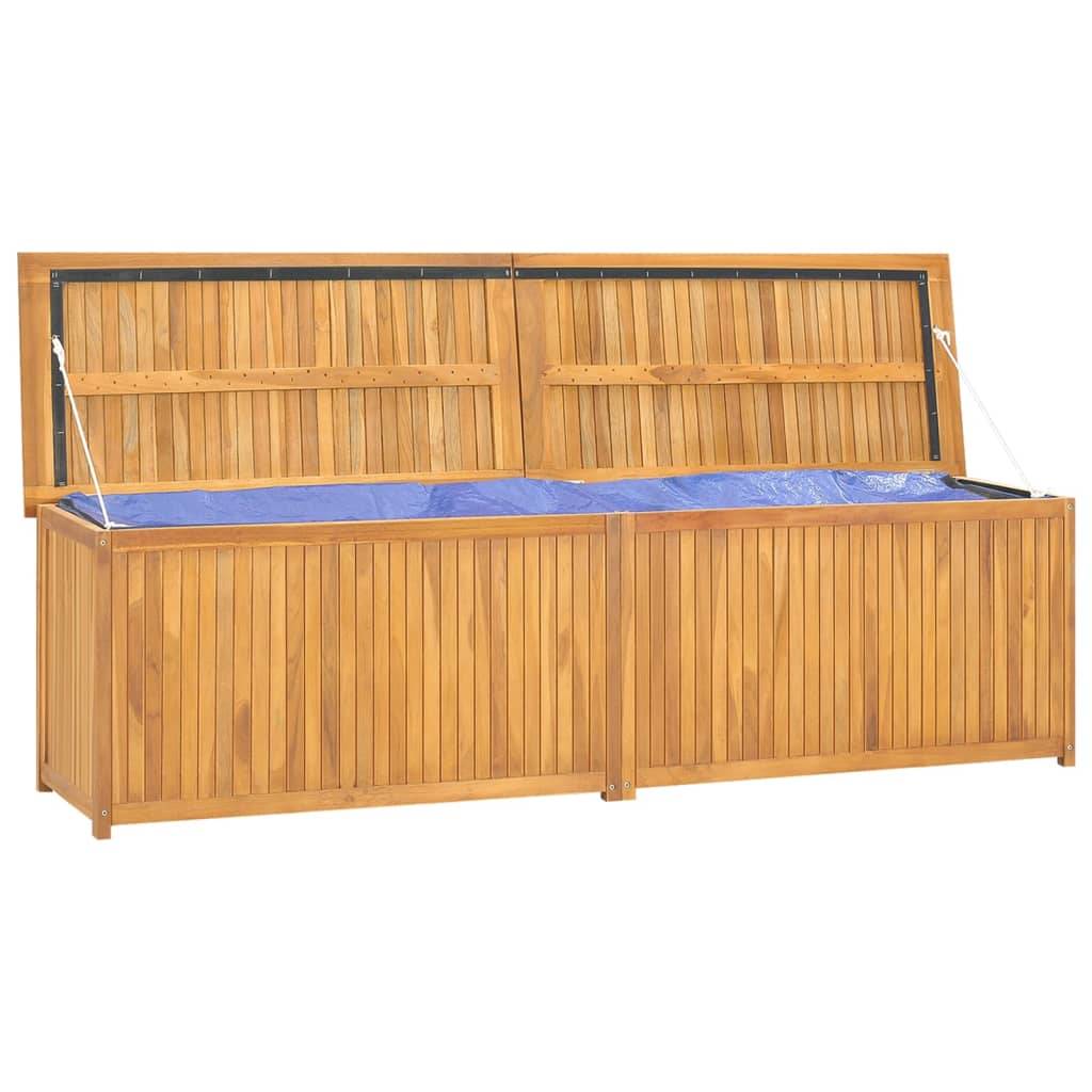 Boîte coffre de jardin 200 x 50 x 55 cm bois massif de teck - Image 4
