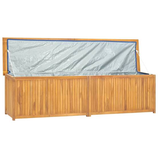 Boîte coffre de jardin 200 x 50 x 55 cm bois massif de teck - Image 5