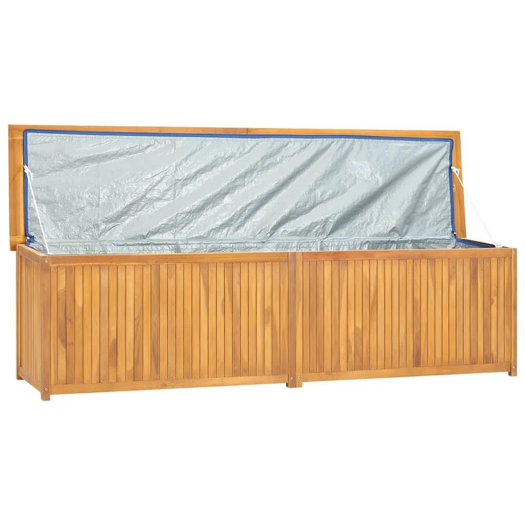 Boîte coffre de jardin 200 x 50 x 55 cm bois massif de teck - Image 5