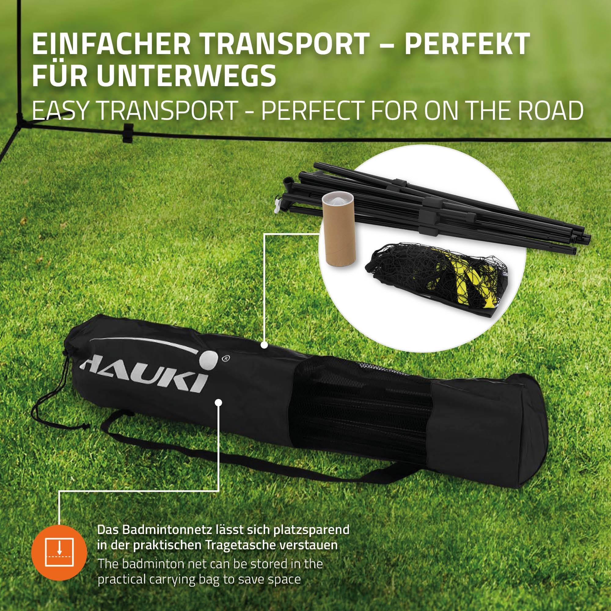 Filet de badminton 5m filet de volley-ball/tennis noir portable hauteur 155 cm - Image 4