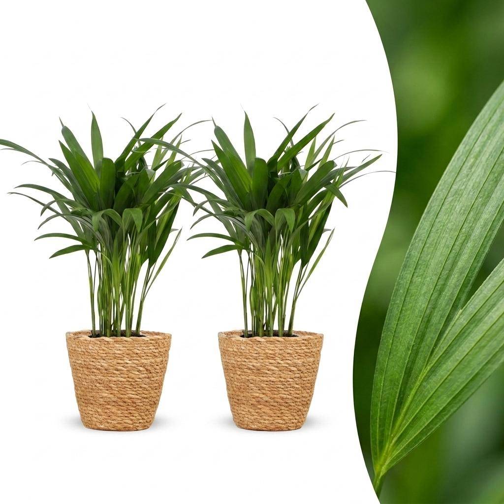 Areca Lutescens - Palmier Areca - Pot de 12cm - 2 plantes - Plantes d'intérieur