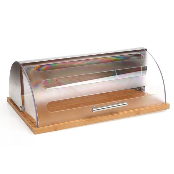 Boîte à Pain "Bambou & Inox" 39cm Naturel - Image 1