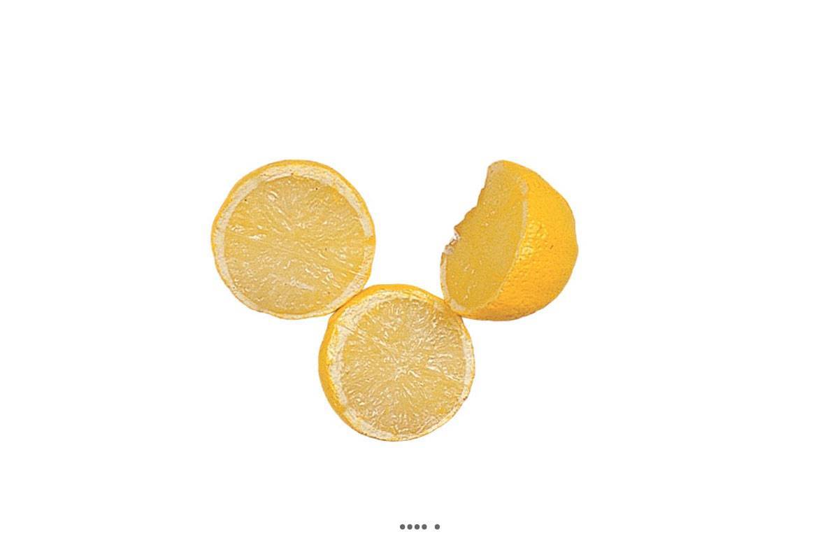 Artificielles - Demi Citron jaune artificiel X 3 Plastique soufflé D 40x35 mm - Image 2