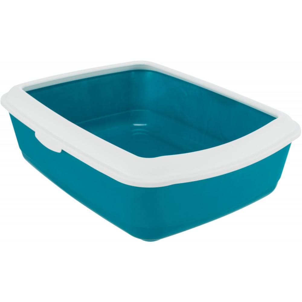 Bac à litière vert avec rebord 37 x 47 x 15 cm pour chats - Image 1