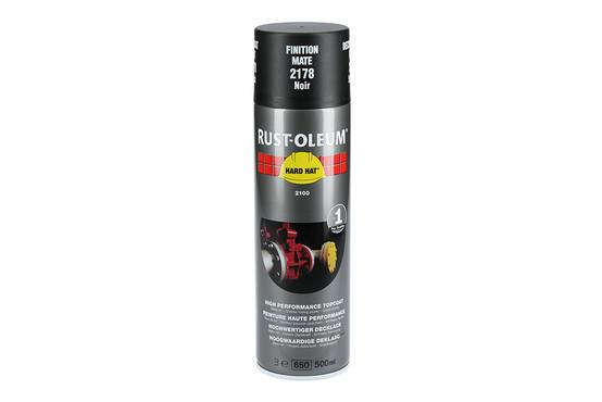 Peinture Aérosol Finition Hard Hat Noir Mat Ral9005 500 Ml - Rust Oleum - Image 2