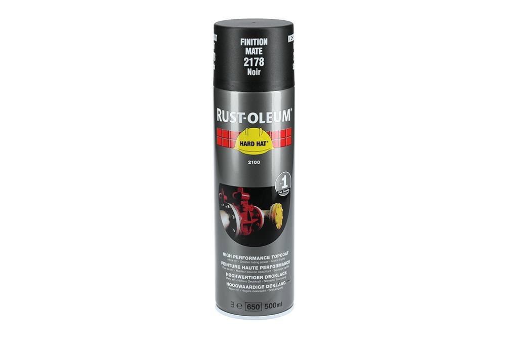 Peinture Aérosol Finition Hard Hat Noir Mat Ral9005 500 Ml - Rust Oleum - Image 2