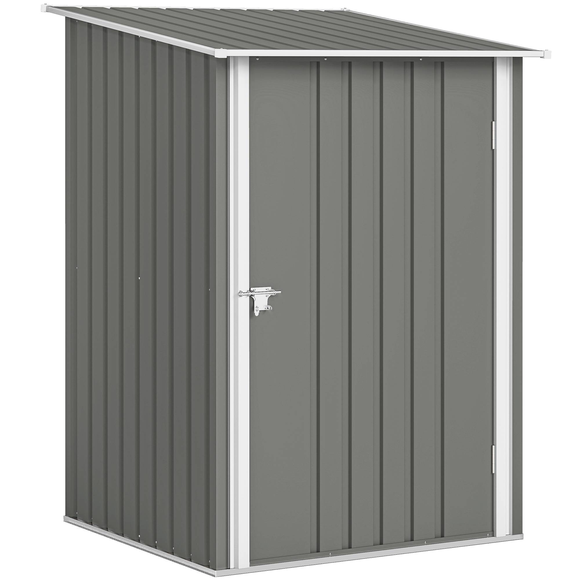 Abri de jardin acier galvanisé extérieur rangement outils battant 100x104x160cm gris - ComfortXL Outdoor Living - Image 1