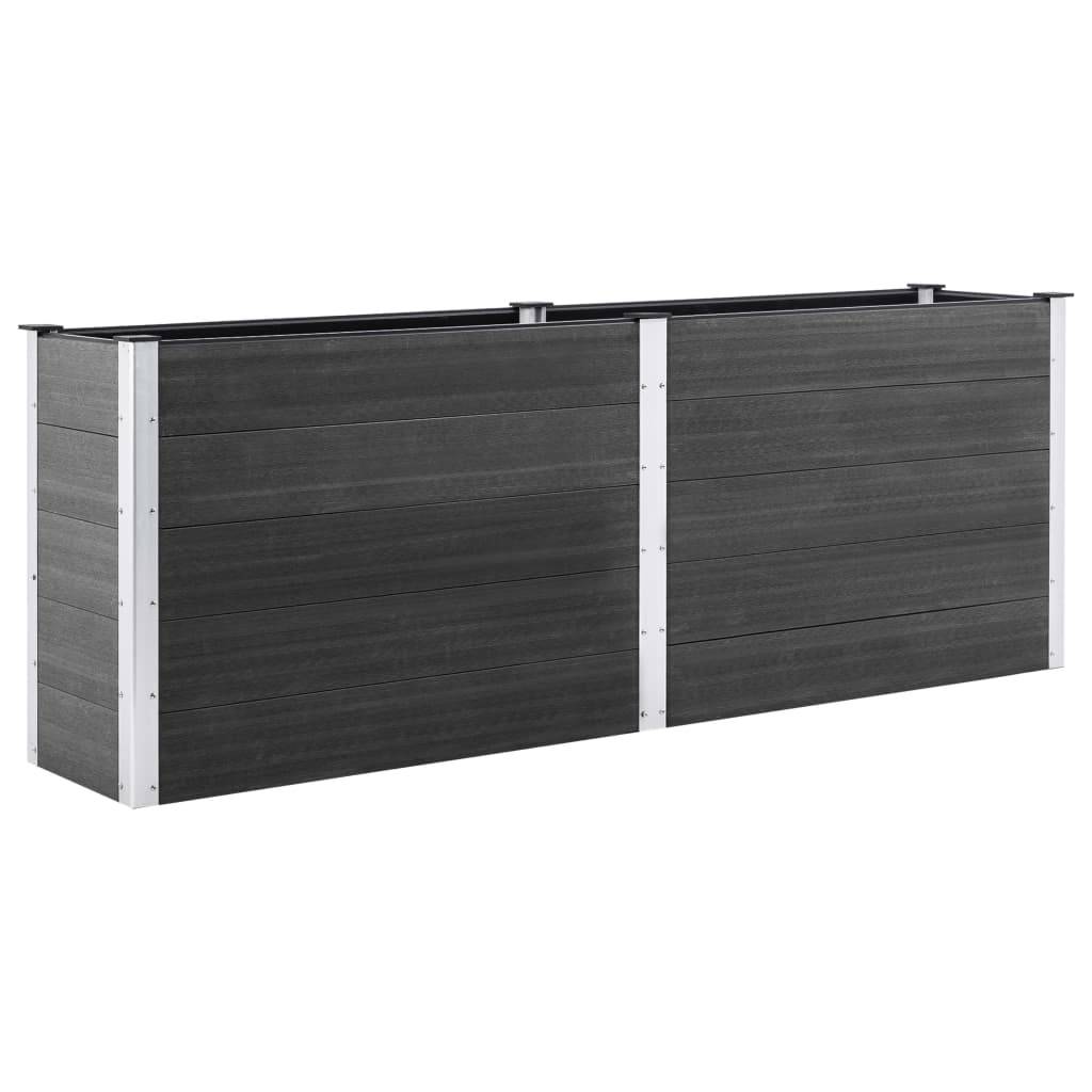 Jardinière lit surélevé plantes fleurs jardin 250 x 100 x 91 cm WPC gris - Image 1