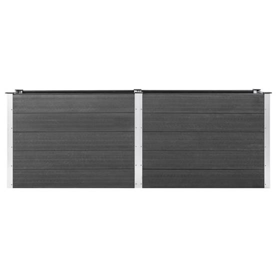 Jardinière lit surélevé plantes fleurs jardin 250 x 100 x 91 cm WPC gris - Image 2