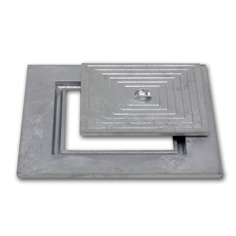 Couvercle d'inspection à fond simple en aluminium coulé - LINE ECO - 25 x 25 cm