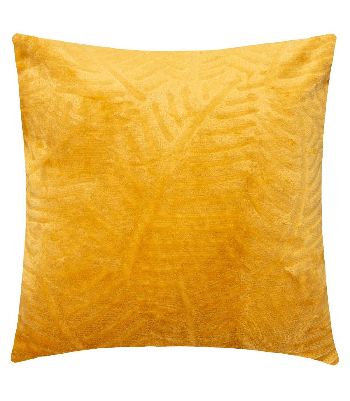 Coussin déhoussable Ocre Feuille en relief 40 x 40 cm - Image 2