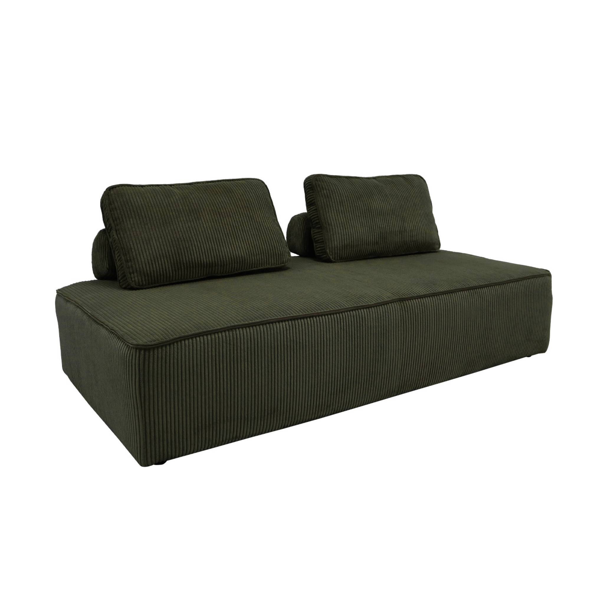 sweeek - Lot de 2 chauffeuses LAO 2 places pour canapé modulable velours côtelé vert foncé. L 180 x P 90 x H 78cm | sweeek - Image 5