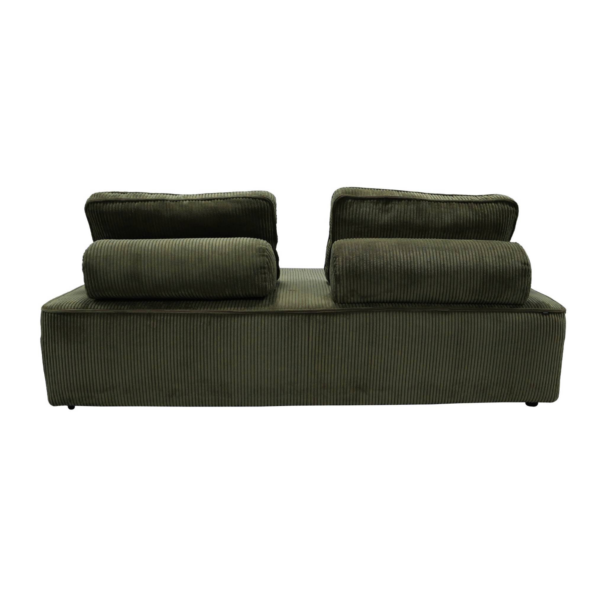 sweeek - Lot de 2 chauffeuses LAO 2 places pour canapé modulable velours côtelé vert foncé. L 180 x P 90 x H 78cm | sweeek - Image 6
