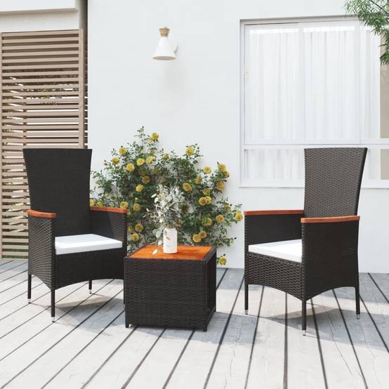 ComfortXL - Petit Salon de Jardin 2 Personnes Résine Tressée pour Balcon Terrasse Noir – ComfortXL Outdoor Living - Image 1