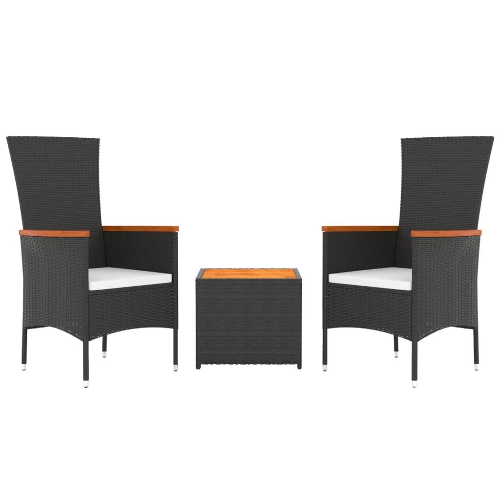 ComfortXL - Petit Salon de Jardin 2 Personnes Résine Tressée pour Balcon Terrasse Noir – ComfortXL Outdoor Living - Image 3
