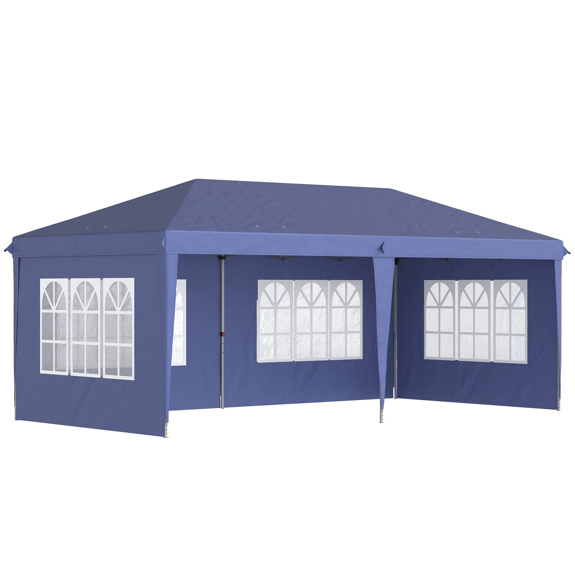 Tente de réception acier polyester pour grands événements abri étanche 6x3m bleu - ComfortXL Outdoor Living