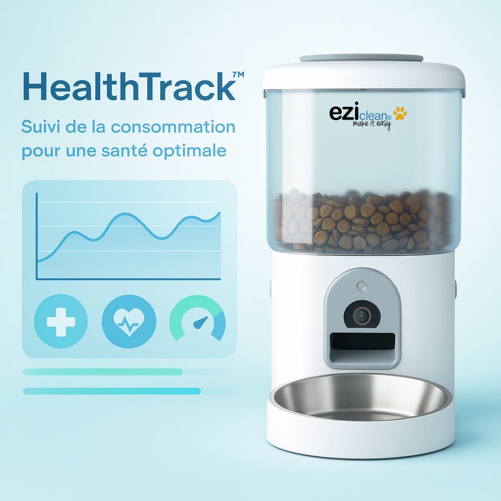 Distributeur de croquettes et fontaine pour chat et petit chien Eziclean® Nutribot Cam+ Ultra (3L/5L) - Image 4