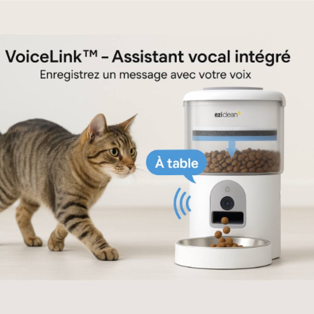 Distributeur de croquettes et fontaine pour chat et petit chien Eziclean® Nutribot Cam+ Ultra (3L/5L) - Image 6