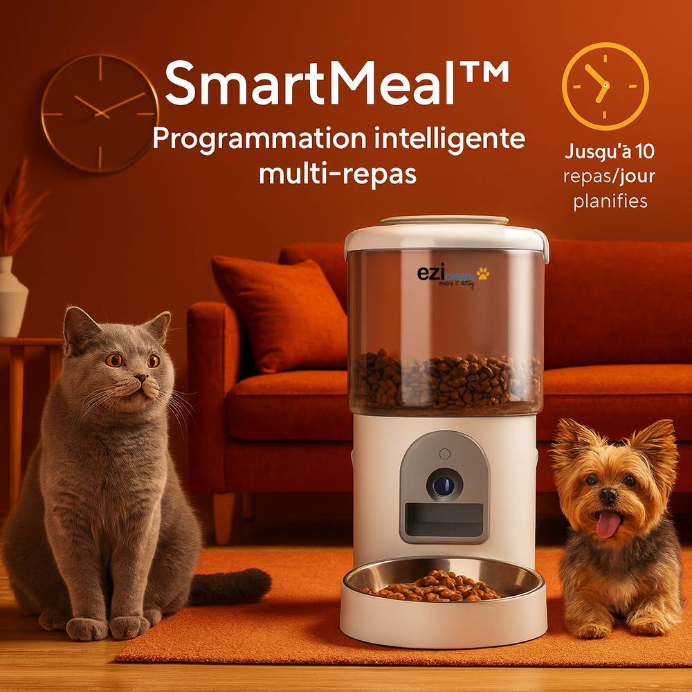 Distributeur de croquettes et fontaine pour chat et petit chien Eziclean® Nutribot Cam+ Ultra (3L/5L) - Image 5