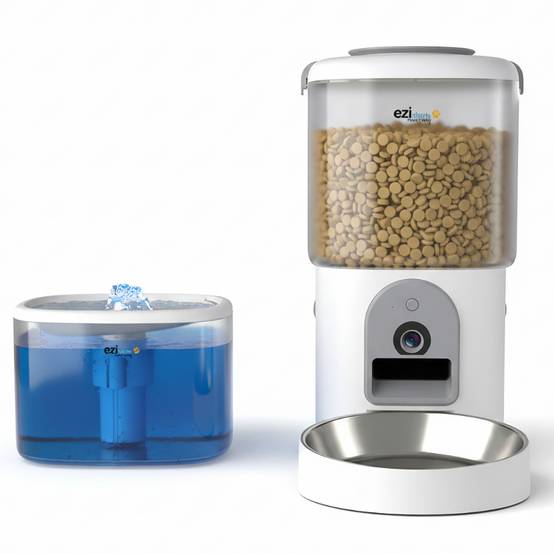 Distributeur de croquettes et fontaine pour chat et petit chien Eziclean® Nutribot Cam+ Ultra (3L/5L) - Image 1