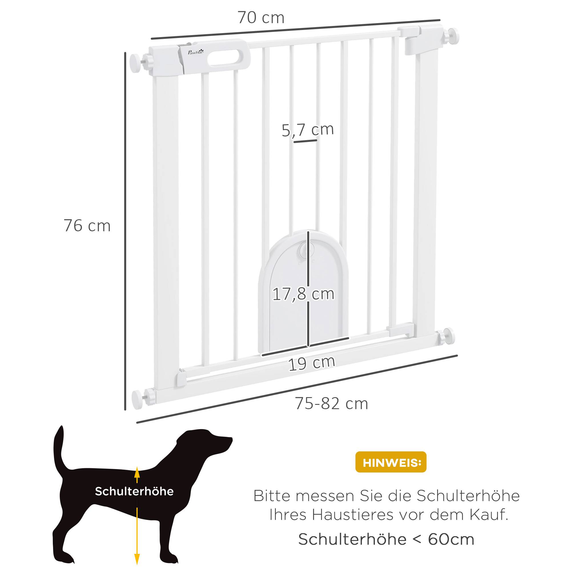 Sans Marque - Barrière réglable pour animaux, avec petite porte, métal et plastique, blanc - Image 5