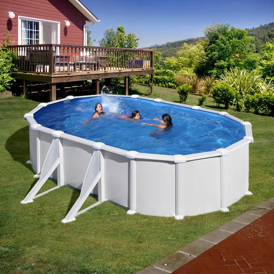 Gré - Piscine hors-sol Atlantis Acier Blanc 5,27 x 3,27 H 1,32 m - GRE - Image 3