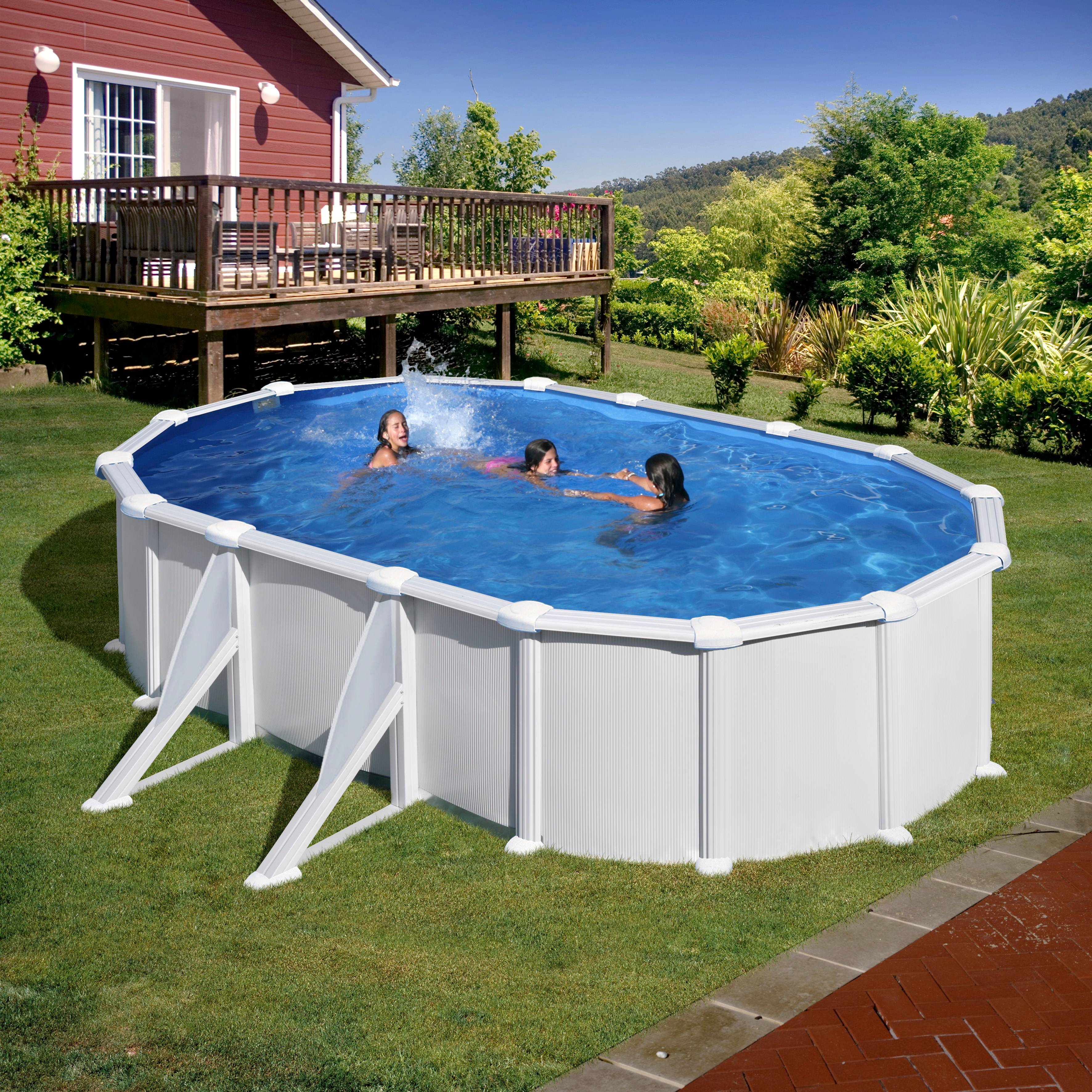 Gré - Piscine hors-sol Atlantis Acier Blanc 5,27 x 3,27 H 1,32 m - GRE - Image 3