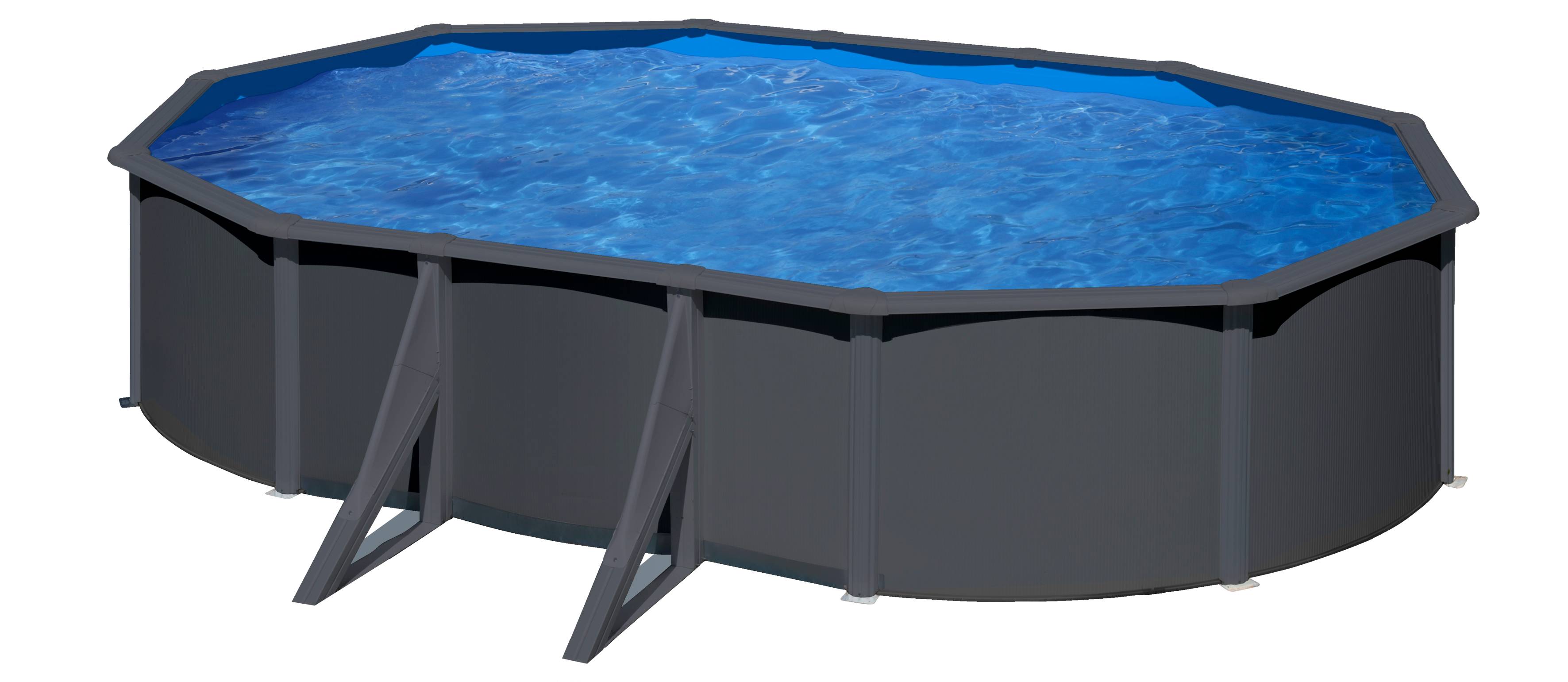 Gré - Piscine hors-sol acier gris anthracite - GRE